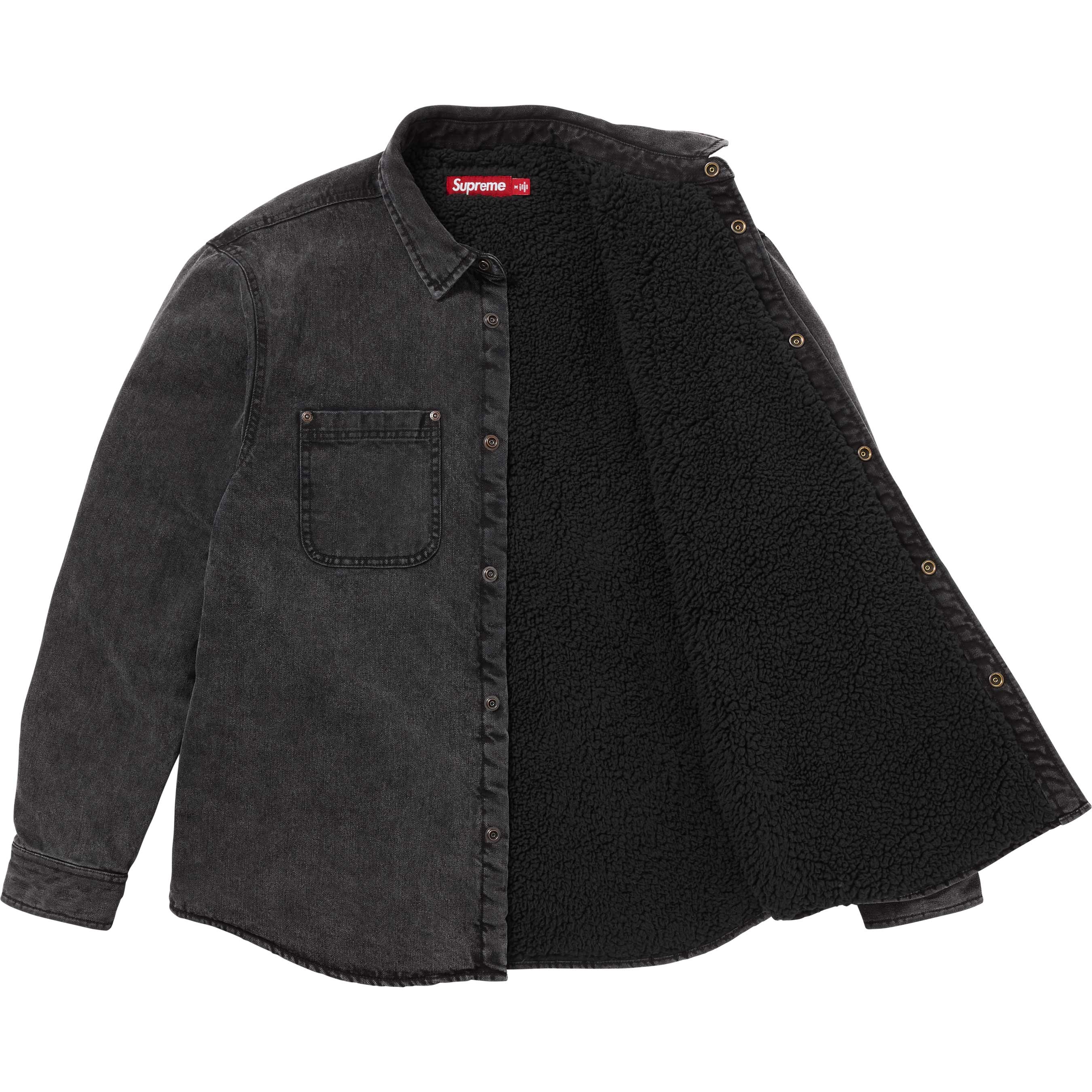 Shearling Lined Denim Work Shirt view 6